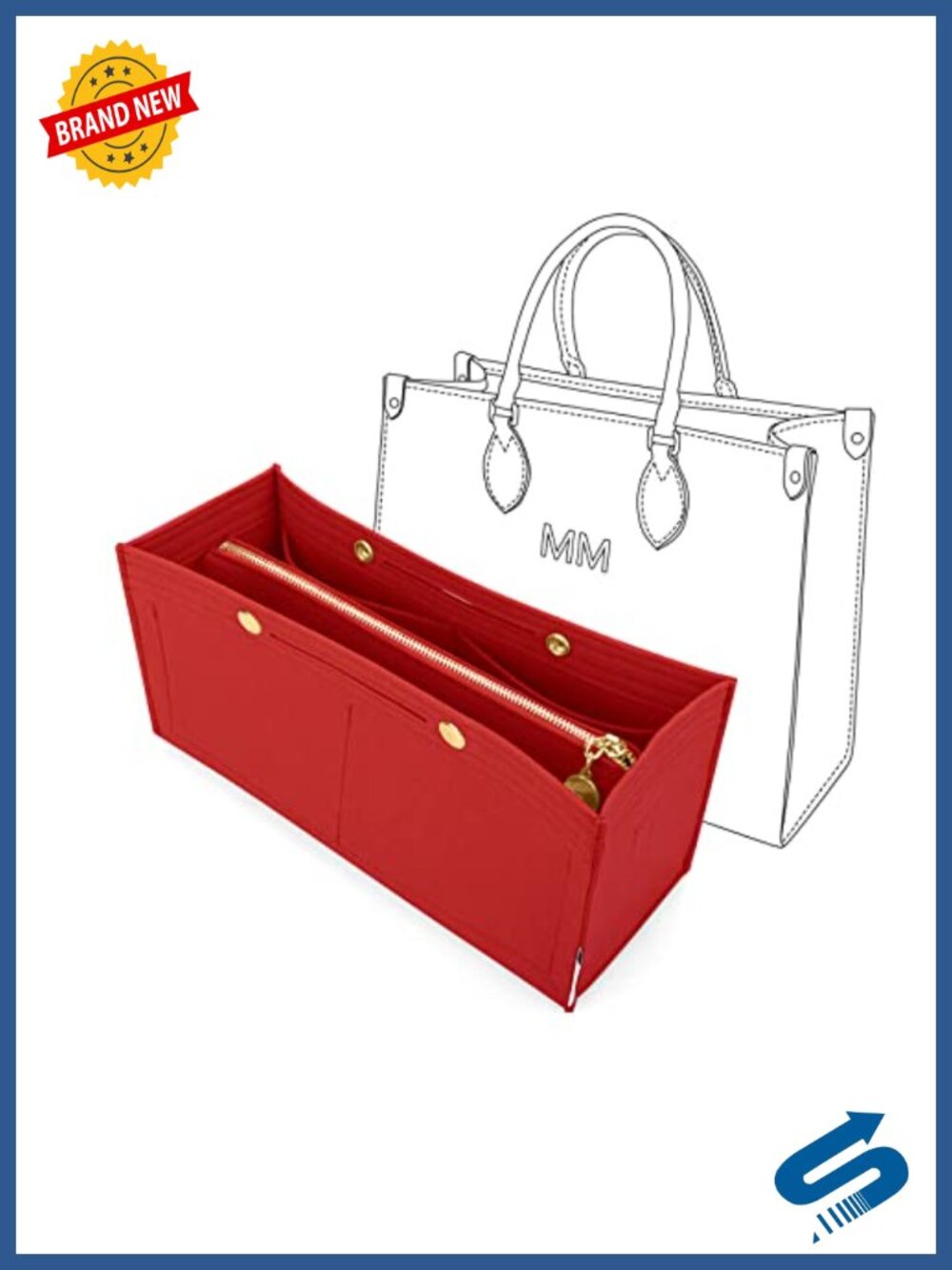 Felt Purse Organizer Insert Handbag Organizer Detachable Zipper Pocket Large